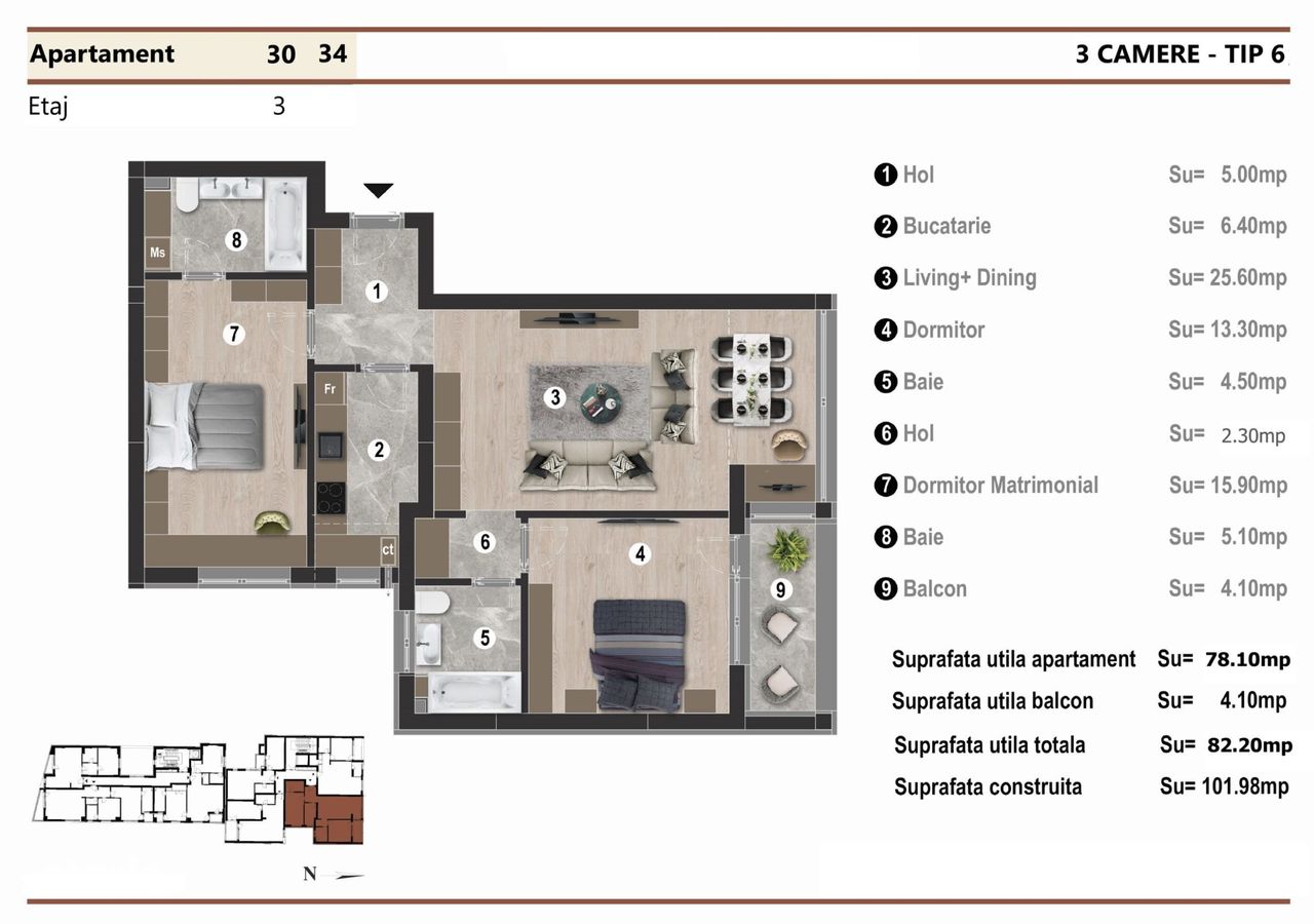 Apartament 3 camere nou finisat Marriott Palatul Parlamentului