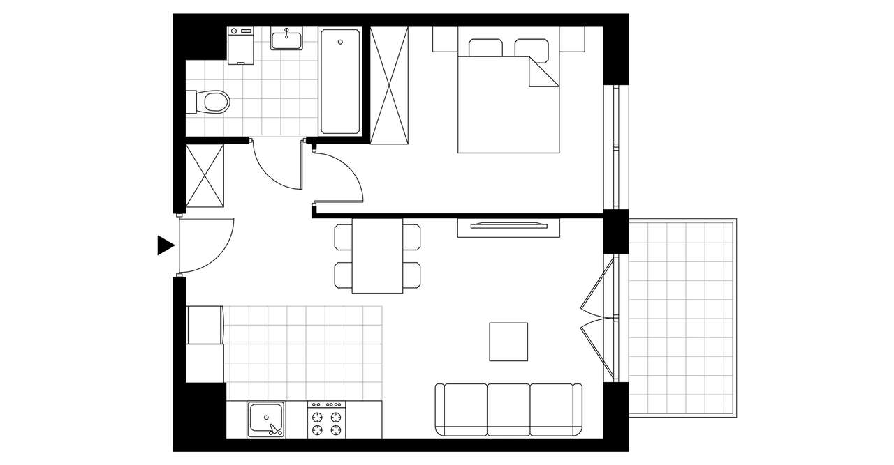 2-pokojowe mieszkanie 40m2 + balkon Bez Prowizji - Pełny obrazek: 3/8