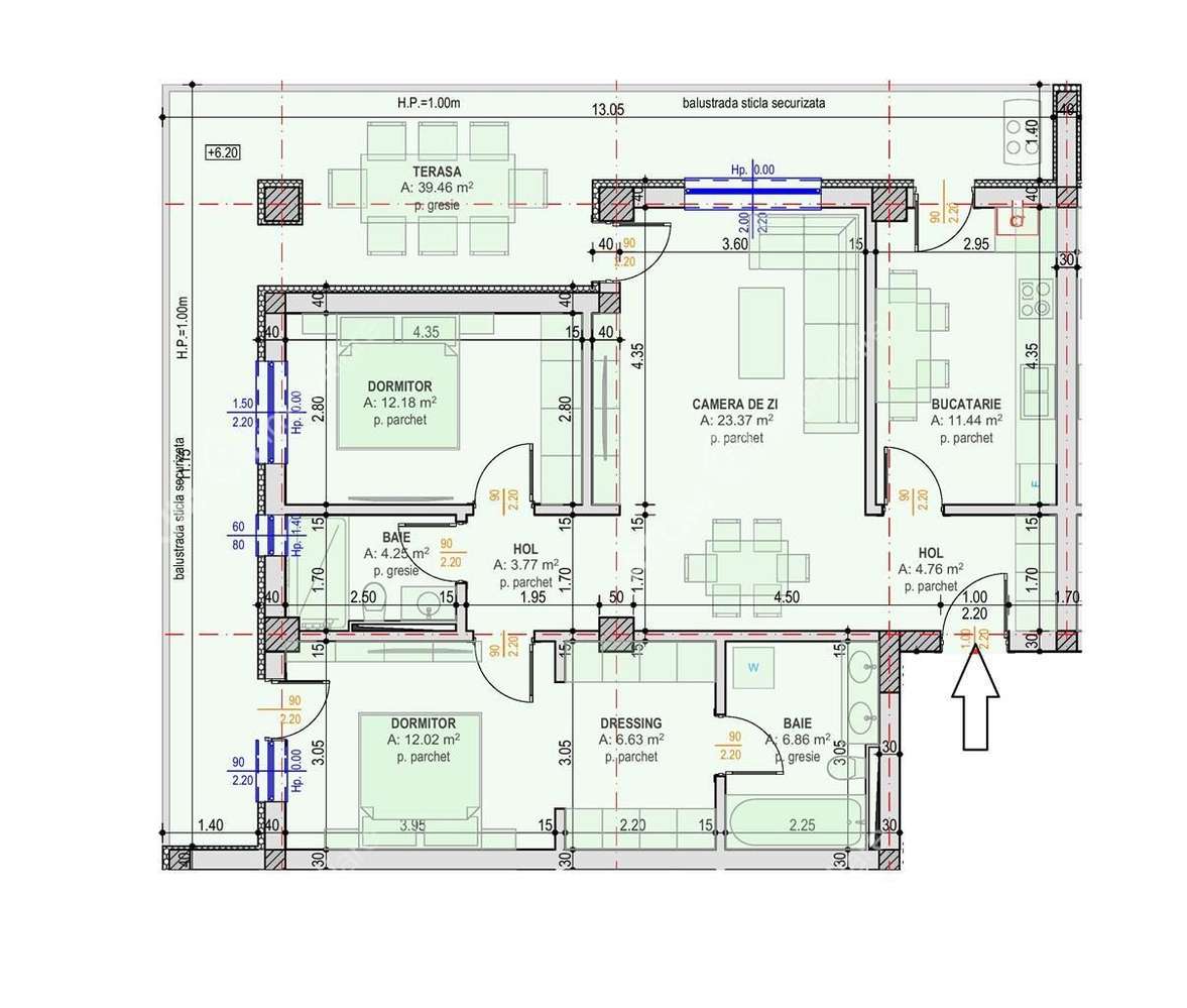 Penthouse la cheie cu 3 camere si terasa generoasa zona Triajului - Imagine principală: 4/8