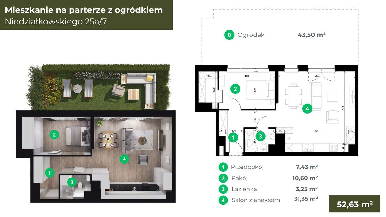 2-pok (52,6 m2) z tarasem (40m2) |Nowy Rynek 200m | Stary Browar 400m-1