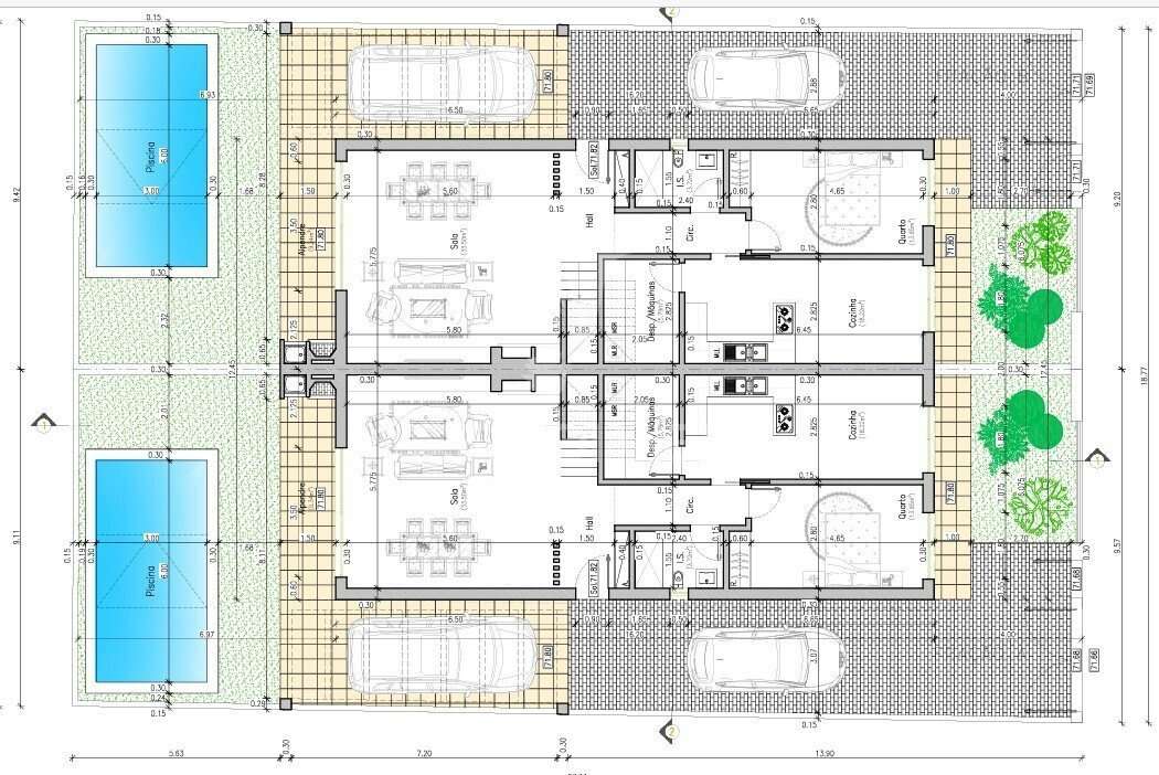 Moradia Bi-Familiar com Piscina- 2 Fracções T4 - Grande imagem: 4/14