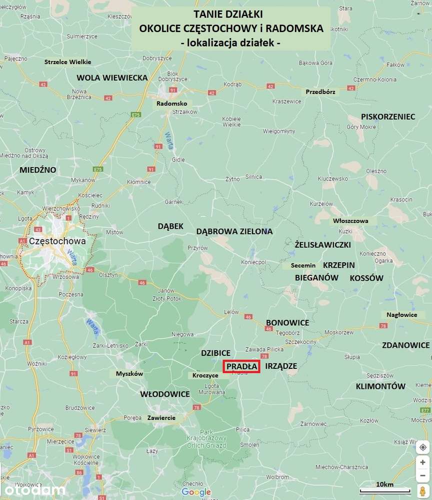 Działka drogowa 615m2 przy projektowanym wężle dr. krajowej DK78-12