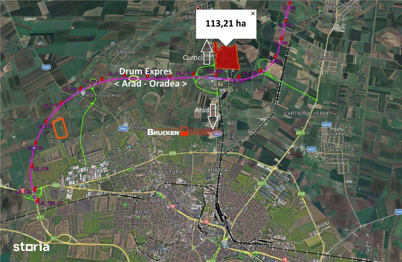 113,21 ha in nordul Aradului, la iesirea de pe drumul expres-1