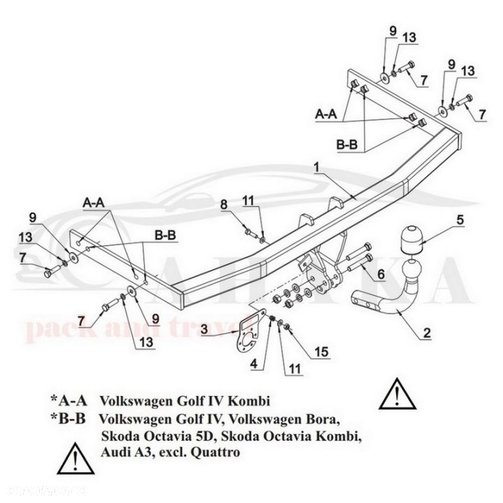 Hak Holowniczy Odkręcany Do Skoda Octavia I Kombi 1997-2010 (Poza 4X4) - 4