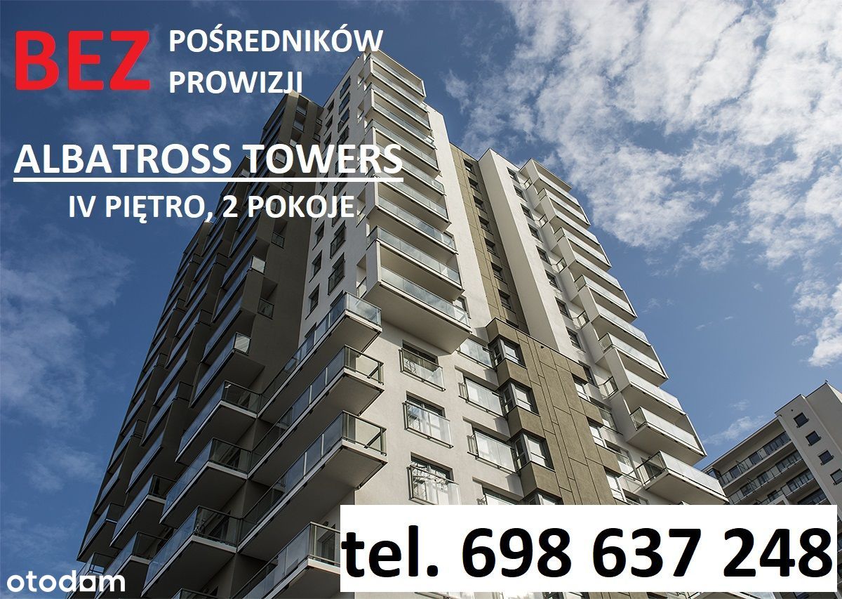 2 pokoje IV piętro Gdańsk Albatross Towers + BONUS