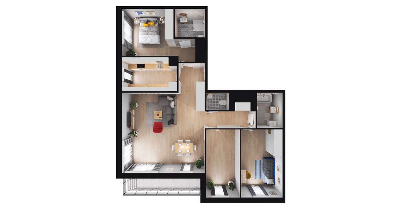 4-pokojowe mieszkanie 99m2 + balkon Bez Prowizji - Pełny obrazek: 2/8