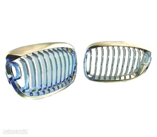 GRELHAS FRONTAIS PARA BMW E46 COUPE + CABRIO 03+ CROMADAS - 2