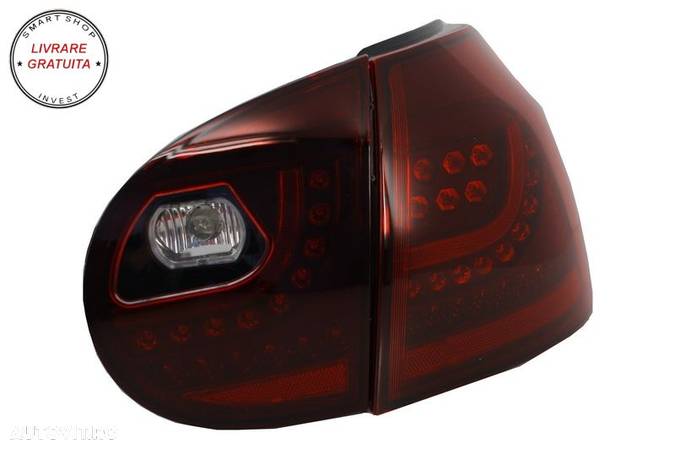 Stopuri LED VW Golf V 5 (2004-2009) Rosu Inchis- livrare gratuita - 4