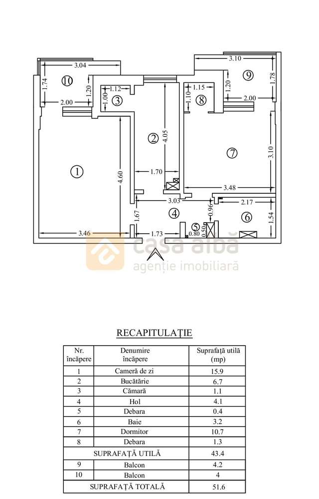 Central - Podu Ros | 2 camere decomandat | 2 balcoane - Imagine principală: 2/8