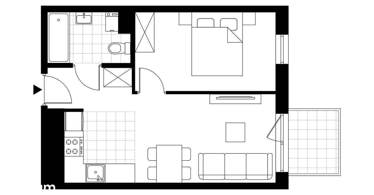 2-pokojowe mieszkanie 42m2 Bez Prowizji - Pełny obrazek: 3/8