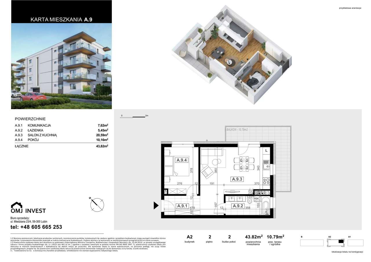 2-pokojowe mieszkanie 43m2 Bezpośrednio - Pełny obrazek: 2/6