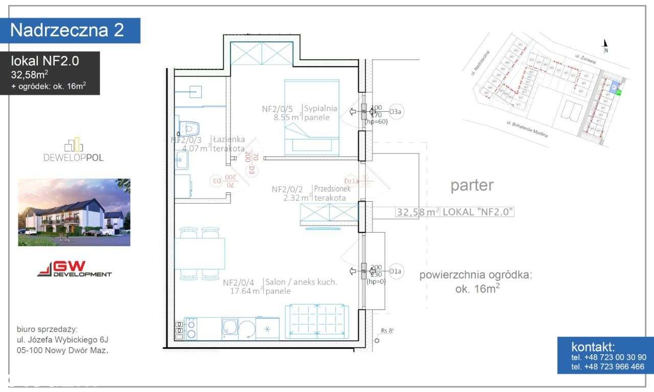 Nadrzeczna - 2 pok. z ogródkiem, w pobliżu centrum - Pełny obrazek: 3/8