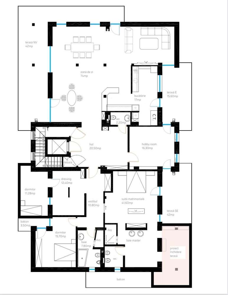 Penthouse Otopeni/Apartament 5 camere-16