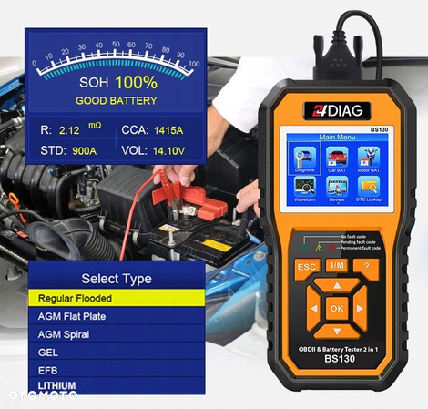 TESTER DO AKUMULATORÓW i DIAGNOSTYCZNY OBD2 6V 12V - 11