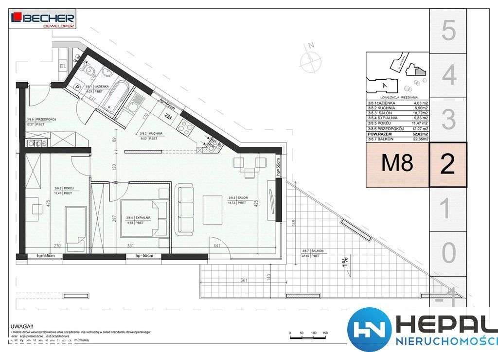 Nowoczesny apartament, 3 pok, Jeleniowska-17