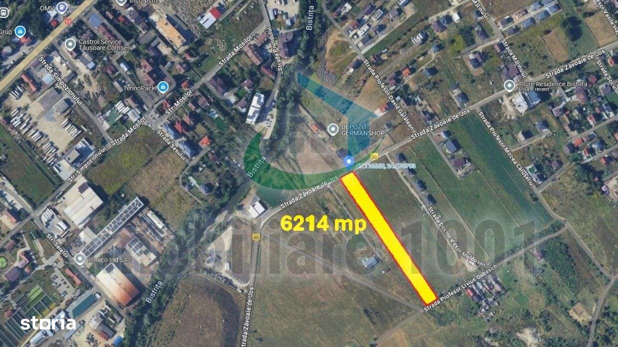 Teren intravilan 6214 mp, Zavoaie, Bistrita, zona rezidentiala - Imagine principală: 1/4
