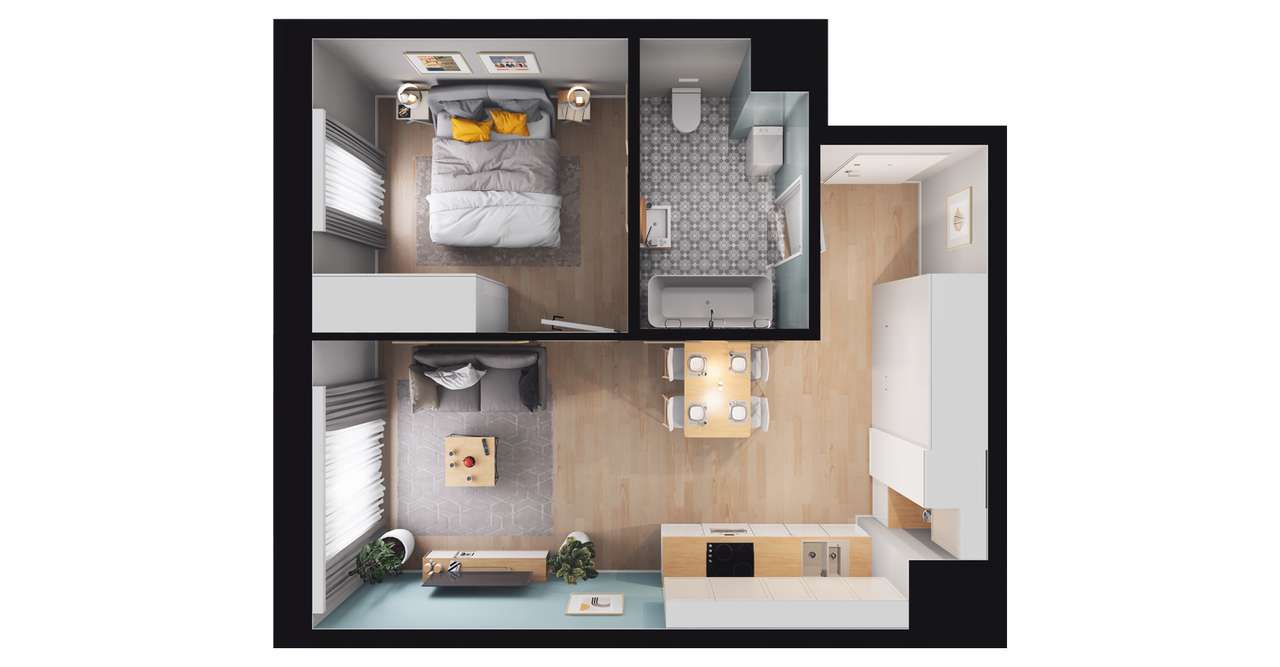 2-pokojowe mieszkanie 38m2 Bezpośrednio - Pełny obrazek: 2/8