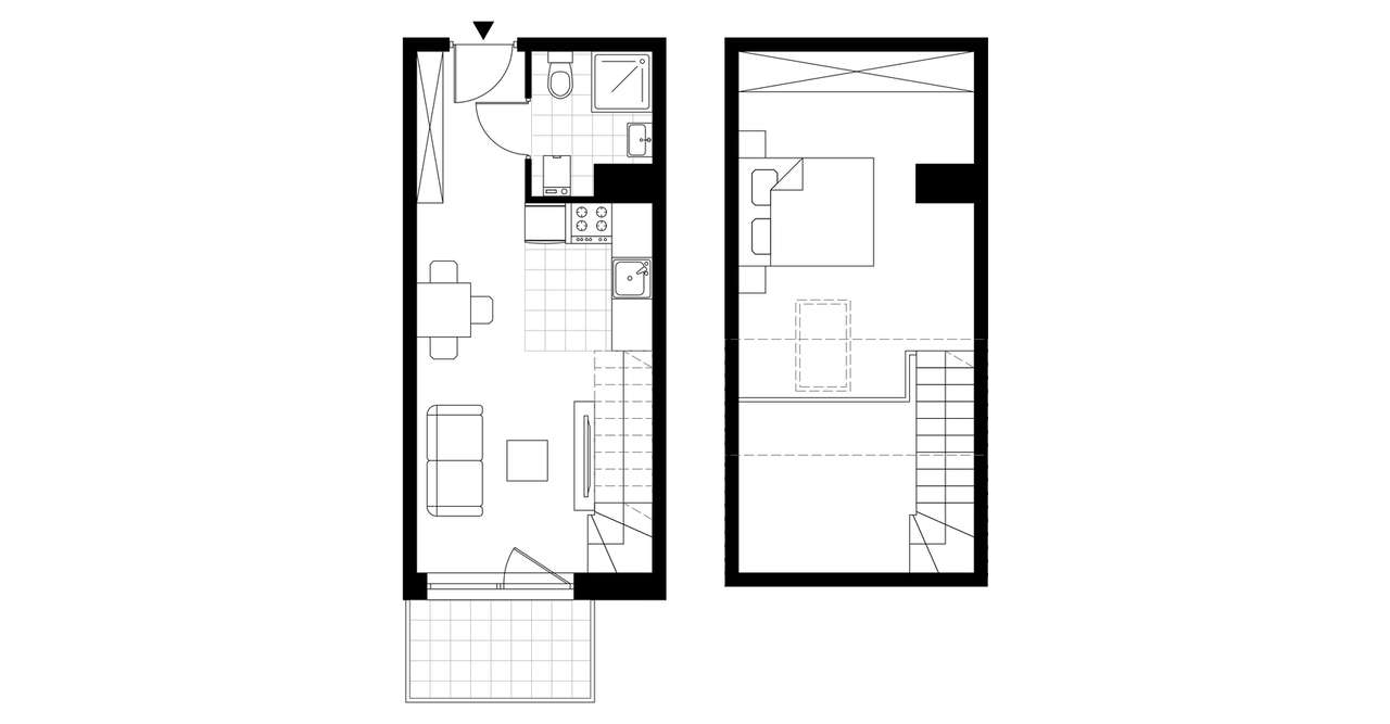 2-pokojowe mieszkanie 42m2 + balkon Bezpośrednio - Pełny obrazek: 3/8
