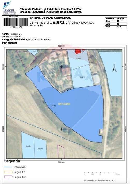Investitie 6870mp Teren intravilan Glina - Autostrada A2, A0 - Imagine principală: 2/4