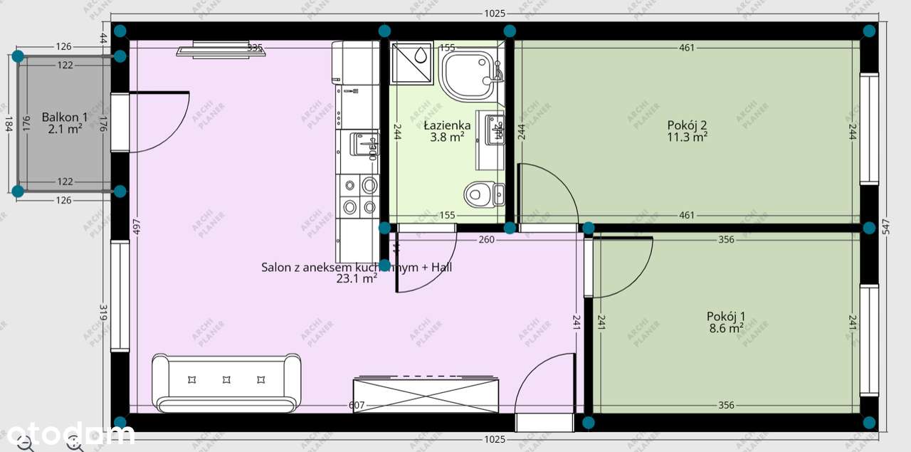 KSM, 3 pokoje, 46m2, 1 piętro po generalnym remoncie-0