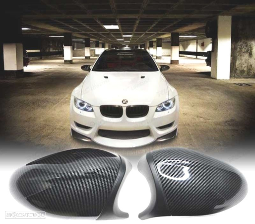 CAPAS ESPELHOS RETROVISORES PARA BMW E82 E88 E90 E92 E91 E93 06-09 LOOK M3 CARBONO - 1