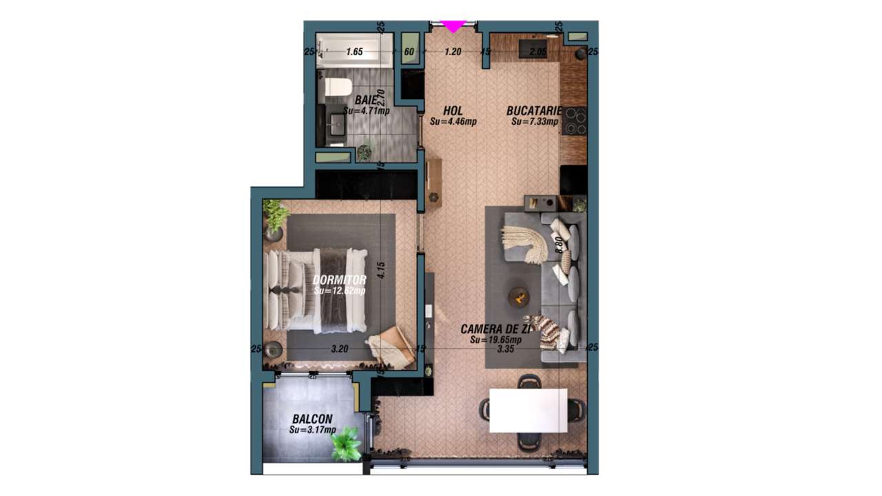 Apartament 2 camere, bloc nou Avanera Suceava, 87.876 euro + TVA-8