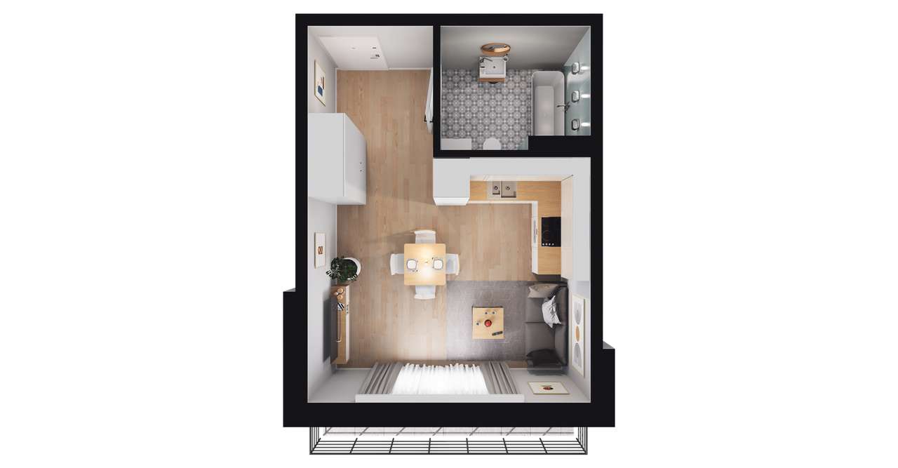 Osiedla Dolna Park | mieszkanie 1-pok. | 12.B.I.7 - Pełny obrazek: 3/9