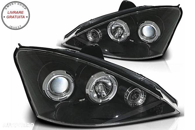 Faruri Angel Eyes Ford Focus (11.2001-10.2004) Negru- livrare gratuita - 2