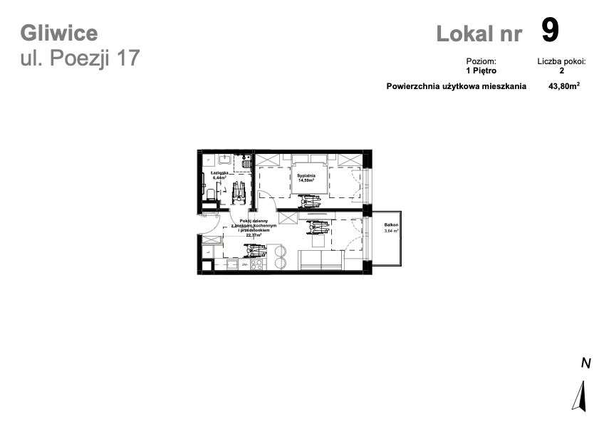 Osiedle poezji | mieszkanie 2-pok | B9 | PROMOCJA - Pełny obrazek: 2/8