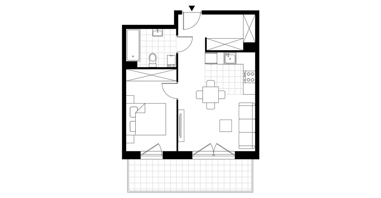 2-pokojowe mieszkanie 40m2 + balkon Bezpośrednio - Pełny obrazek: 4/9