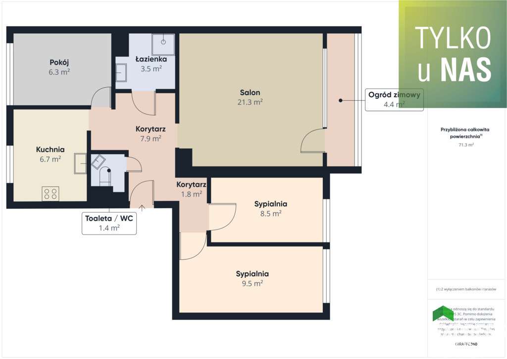 4-pokojowe mieszkanie z balkonem i ogródkiem-13