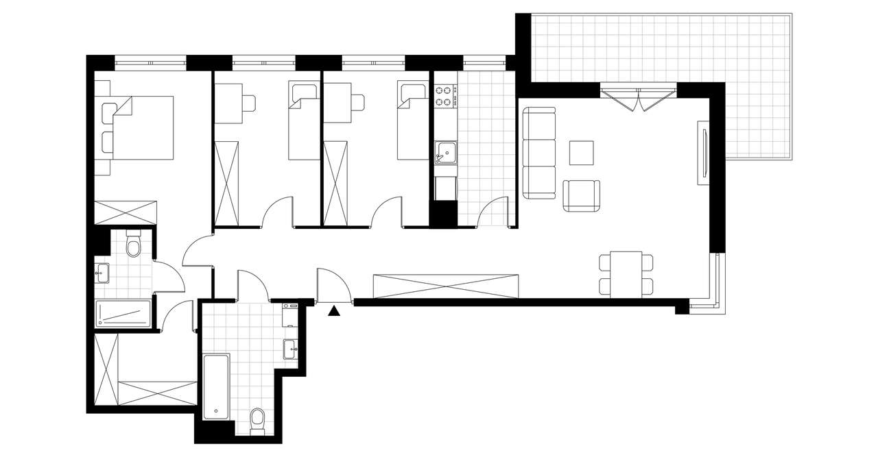 4-pokojowe mieszkanie 103m2 + balkon - Pełny obrazek: 3/8