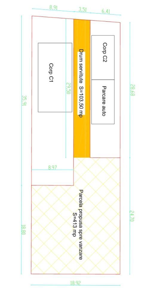 Teren 413 mp cu autorizație de construire