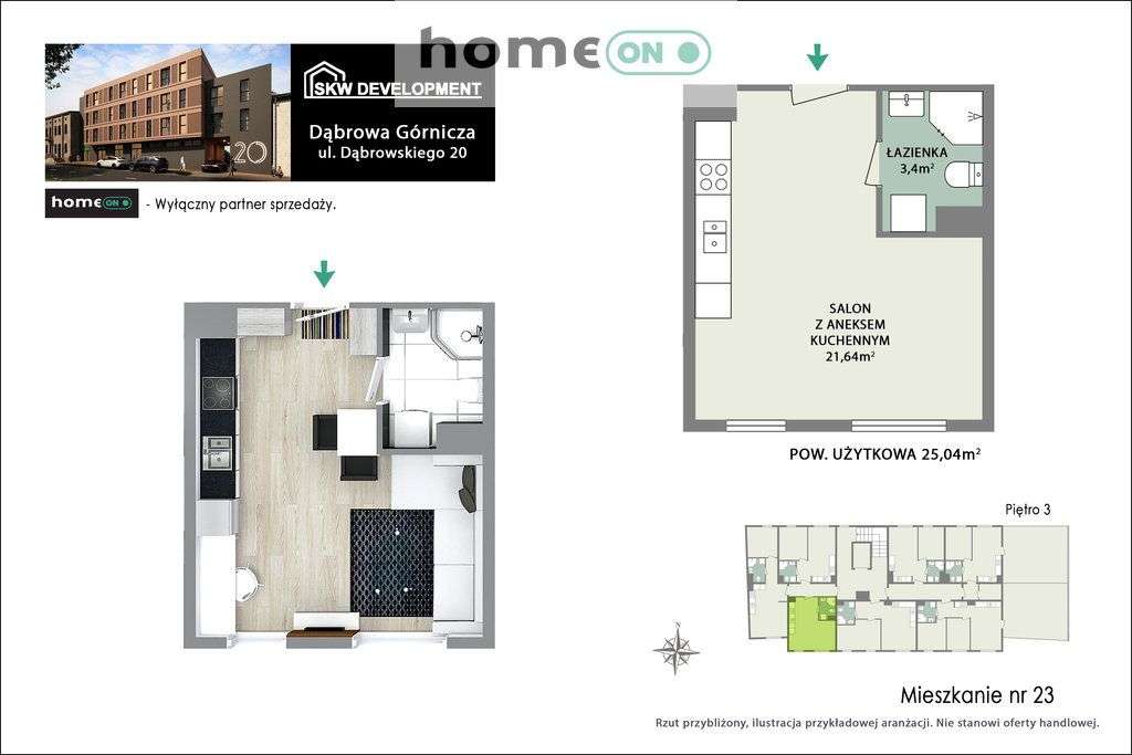 Nowoczesna kawalerka w Centrum! Nowa inwestycja! - Pełny obrazek: 2/4