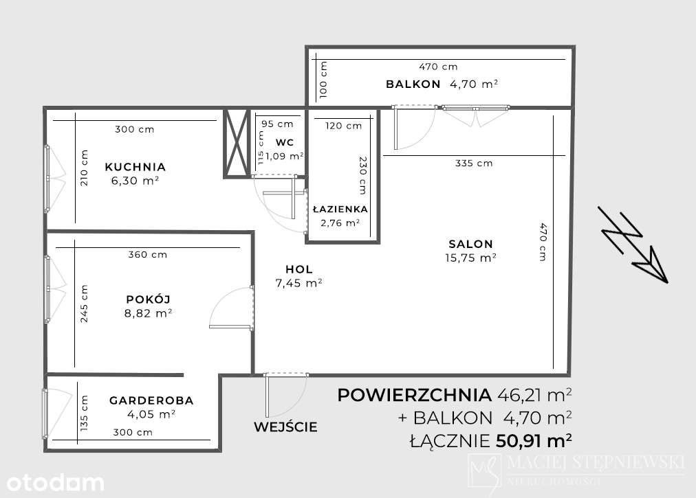 2 Pokoje, Pełna własność, Garderoba, Balkon-16