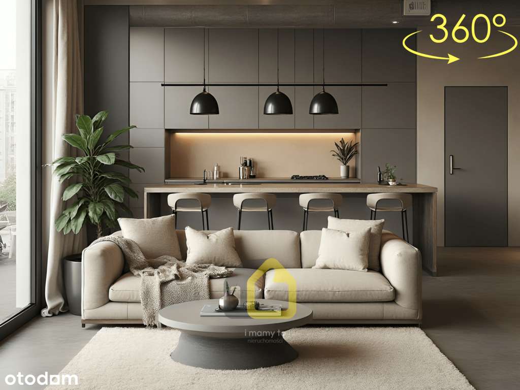 Wieczorne słońce w salonie | 3 pokoje | spacer 360-0