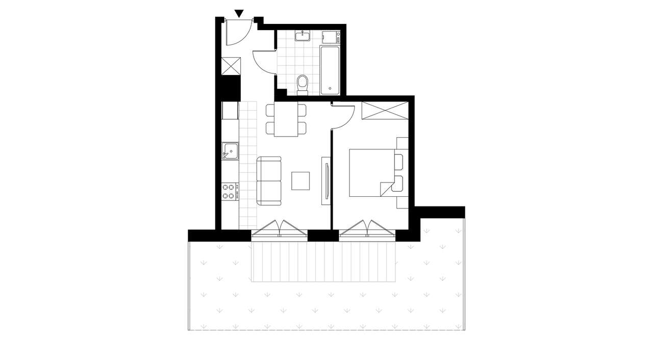 2-pokojowe mieszkanie 36m2 + ogródek Bez Prowizji - Pełny obrazek: 3/7