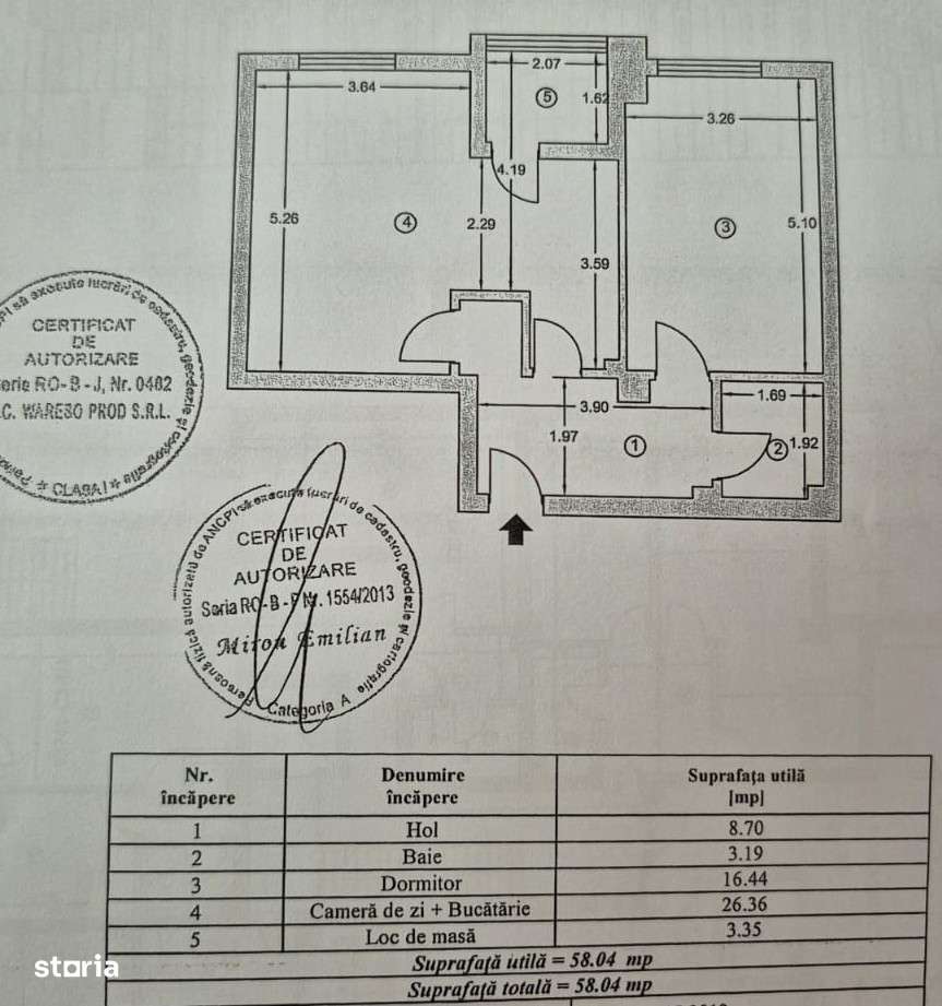 De vânzare apartament 2 camere dec. Zamca-Suceava loc parcare privată-5