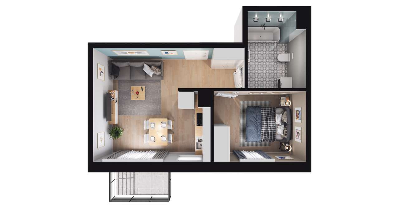 Moderato I​I​I | mieszkanie 2-pok. | B17 - Pełny obrazek: 3/9