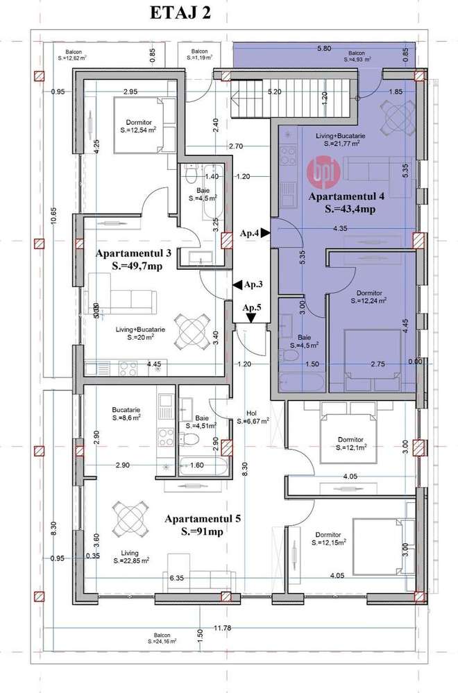 SE VAND 3 Apartamente cu 2 camere, diferite dimensiuni, in Falticeni - Imagine principală: 4/6