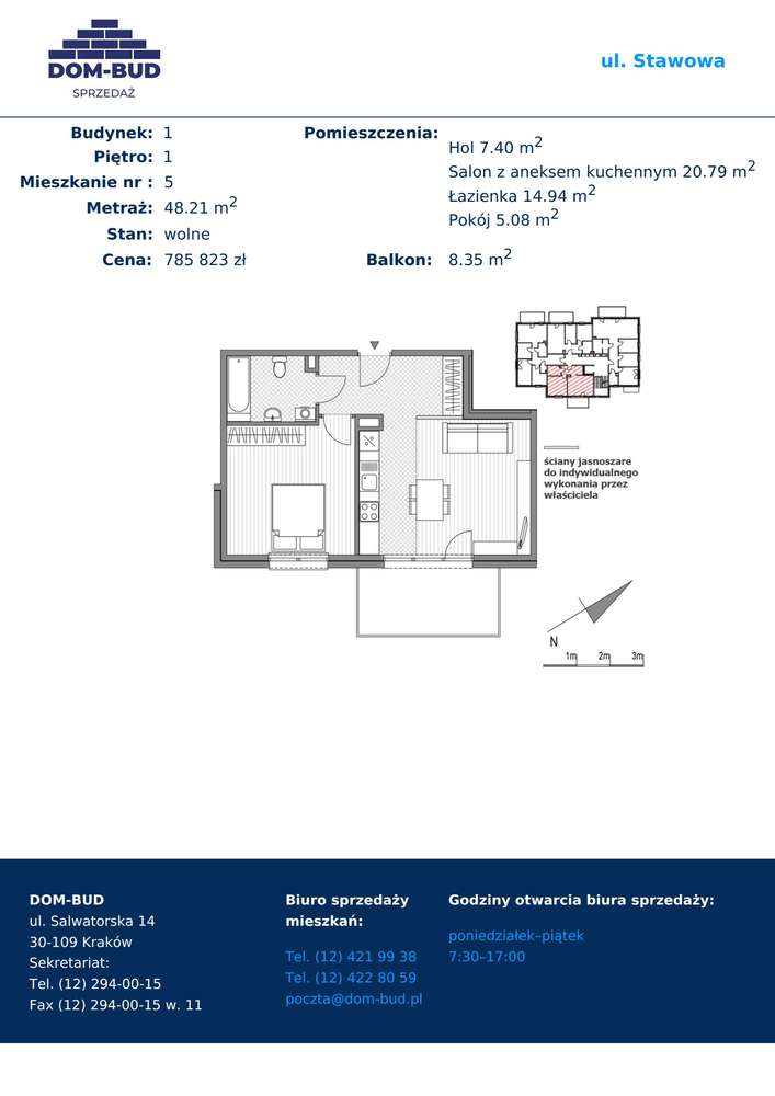 ul. Stawowa | mieszkanie 2-pok. | 1.5 - Pełny obrazek: 2/9