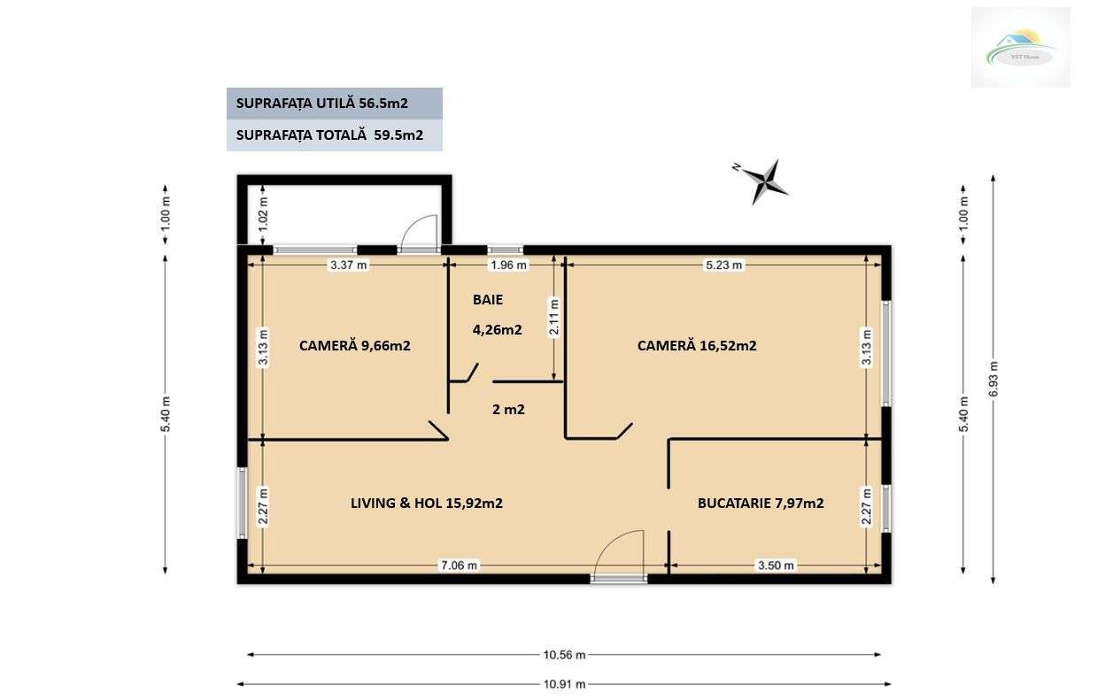 APARTAMENT 3 CAMERE , PIATA RAHOVEI-7