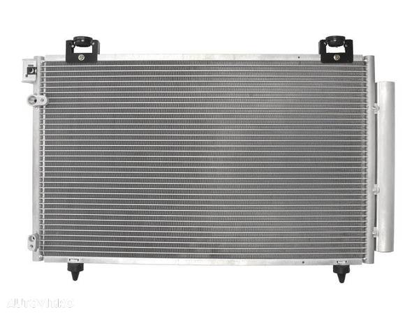 Condensator climatizare Toyota Avensis (T25), 04.2003-11.2008, motor 1.6, 81 kw; 1.8, 95 kw benzina; 2.0 D-4D, 85 kw diesel, full aluminiu brazat, 650(605)x385(360)x16 mm, cu uscator si filtru integrat - 1
