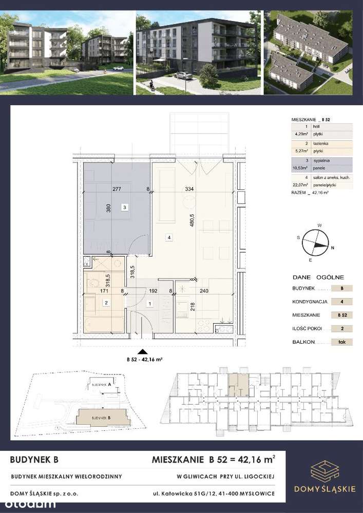 B52 - 2 pokoje + balkon - Pełny obrazek: 3/8