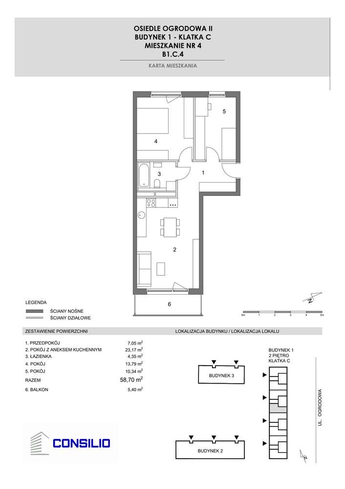 3-pokojowe mieszkanie 58m2 + balkon - Pełny obrazek: 2/8