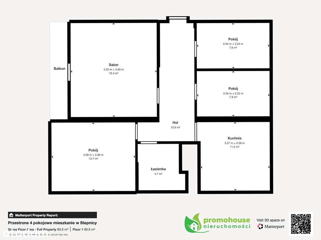 Przestronne 4 pokojowe mieszkanie z balkonem-16