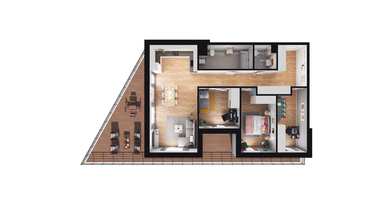 4-pokojowe mieszkanie 62m2 + loggia Bez Prowizji - Pełny obrazek: 2/8