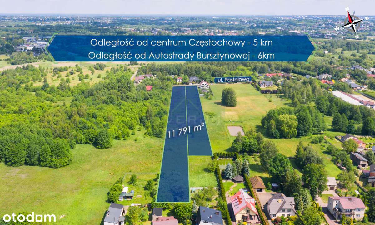 Działka budowlana 11 791 m2/Stradom ul. Pastelowa - Pełny obrazek: 4/5