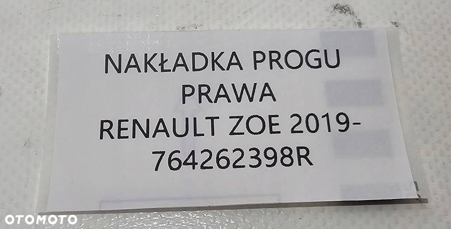 NOWY ORG PRÓG LISTWA PROGOWA PRAWA RENAULT ZOE 764262398R - 8