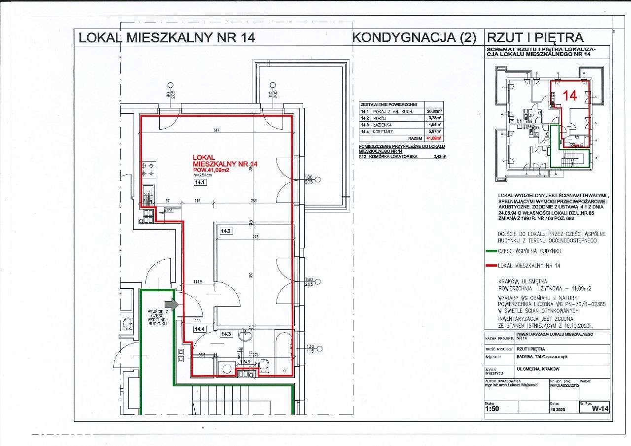 Gotowe  2-pokojowe "pod klucz" ul. Smętna 1B/14-6